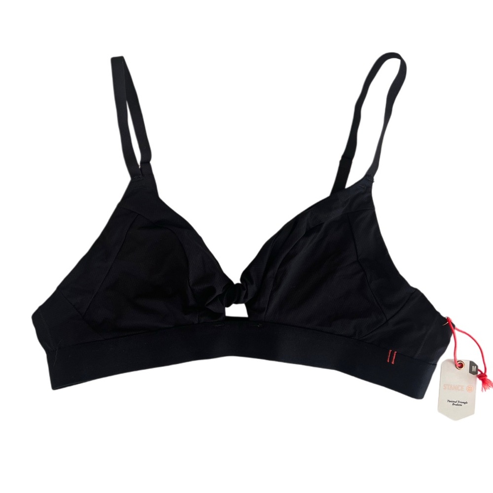 Stance Black Knot-Front Wireless Bralette